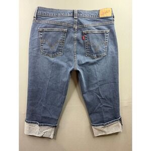 Levi's 515 Jeans Womens Blue Cropped Cuffed Stretch Denim 29